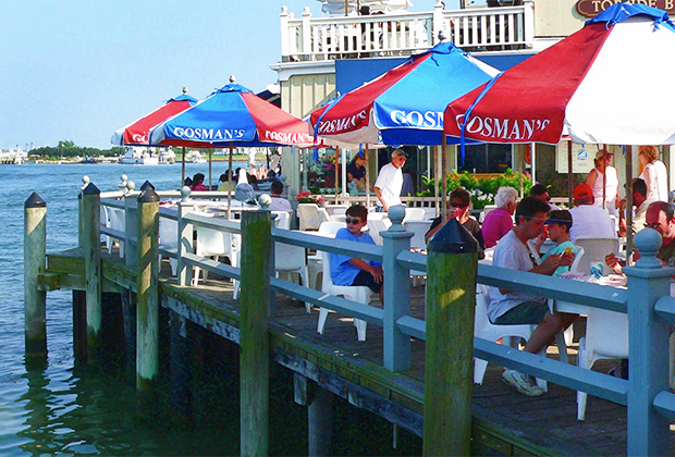 Dine on the dock at Gosman's