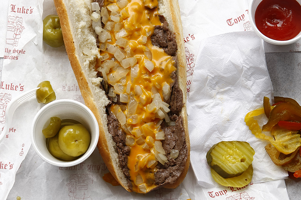 Try a whiz-wit at Tony Luke's, a reliable Philly cheesesteak spot with multiple locations. Photo courtesy of  J. Varney for GPTMC